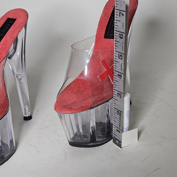 Karo's Shoes 6.5" heel, Clear Platform  mules. Size 6. "+" - Picture 8 of 8